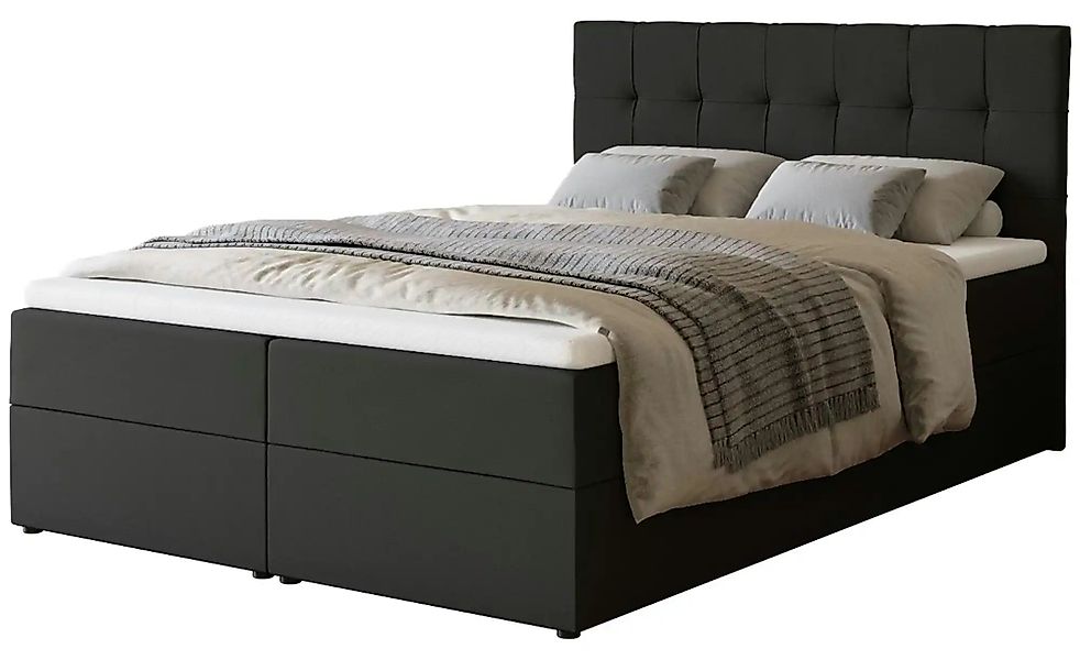 Boxbett mit Stauraum und Topper Dartford ¦ schwarz ¦ Maße (cm): B: 140 H: 1 günstig online kaufen