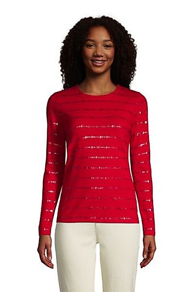 Grafik-Shirt aus Baumwoll/Modalmix, Damen, Größe: L Normal, Rot, by Lands' günstig online kaufen