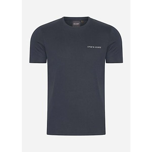 Lyle & Scott  T-Shirts & Poloshirts Embroidered t-shirt - dark navy white günstig online kaufen