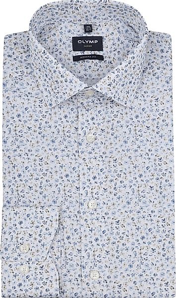 OLYMP Luxor Hemd Flower Blau - Größe 45 günstig online kaufen