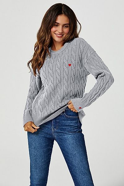 FS Collection Strickpullover Damen Strickpullover Zopfmusterpullover Pullov günstig online kaufen