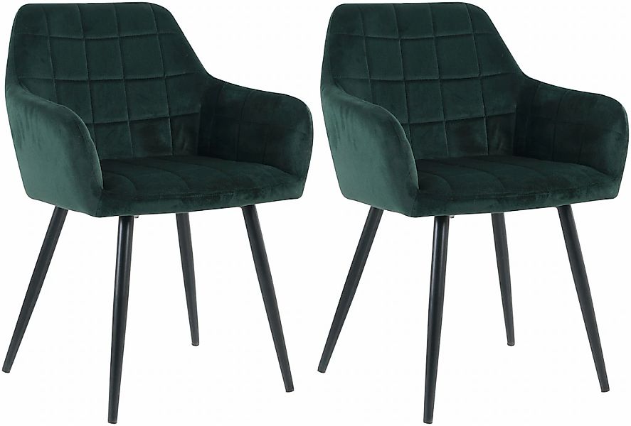 Möbilia 4-Fußstuhl (Set) 2 Stk.mit Quadratsteppung innen günstig online kaufen