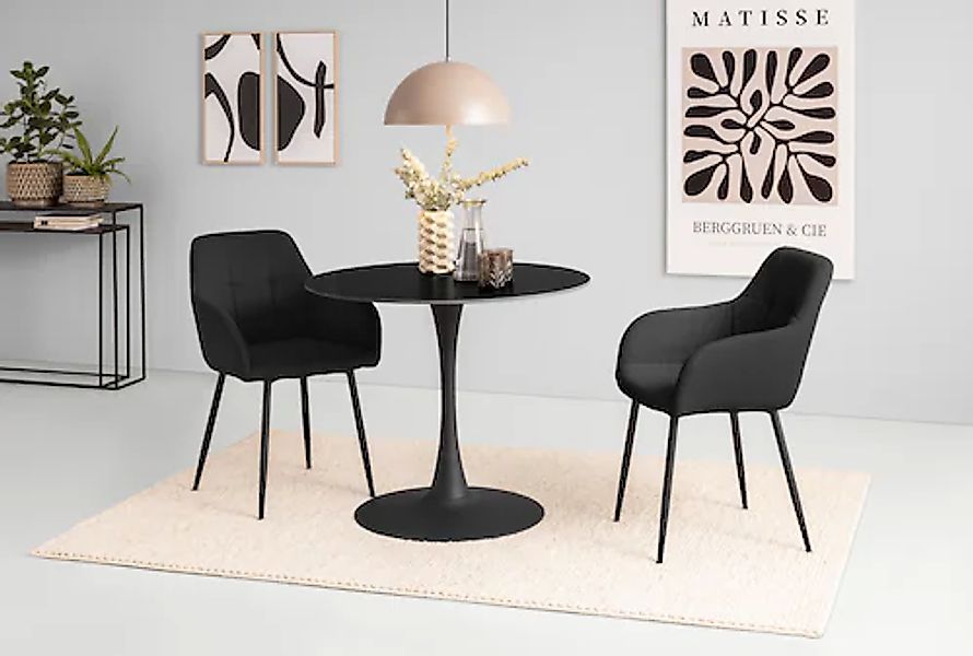 HELA Essgruppe »MOSEL« 3 Stk. tlg. Tisch 90x75 cm, Platte rund, gesinterter günstig online kaufen