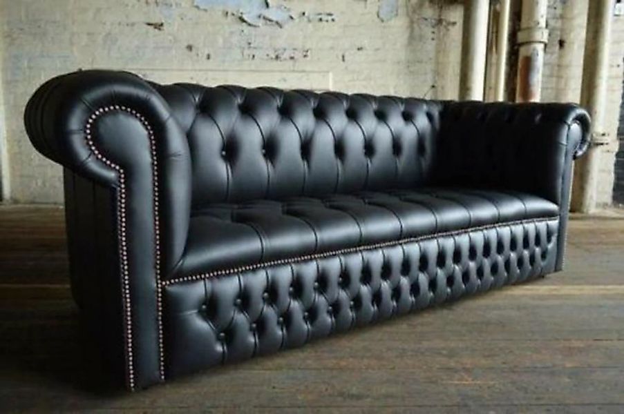 JVmoebel Chesterfield-Sofa Schwarze Sofa Couch Polster XXL 3 Sitzer Big Sof günstig online kaufen
