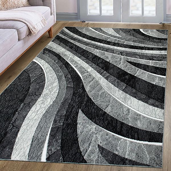 my home Teppich "Livil, modernes Wellen-Design" rechteckig 8 mm Höhe 3D-Eff günstig online kaufen