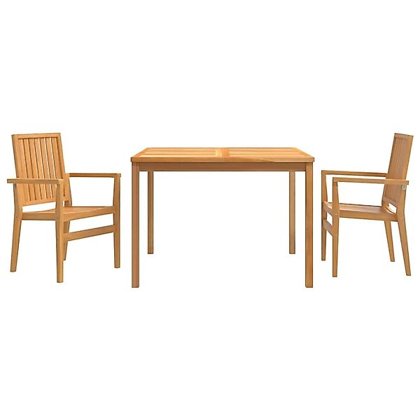 vidaXL 3-Tlg Garten-Essgruppe Massivholz Teak 3157911 günstig online kaufen