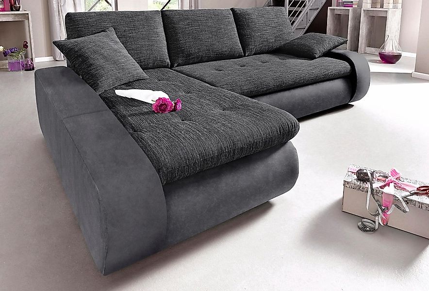 TRENDMANUFAKTUR Ecksofa "Indie, modern und bequem, Materialmix, L-Form", wa günstig online kaufen