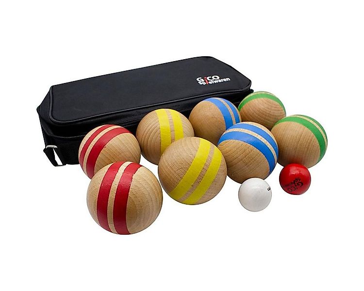 GICO Spielzeug-Gartenset GICO Boccia Spiel aus Massivholz, gestreift 8 Kuge günstig online kaufen