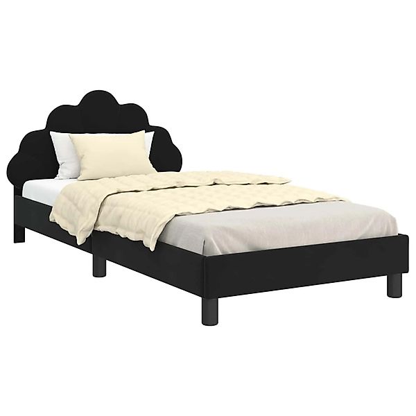vidaXL Kinderbettgestell mit Kopfteil Schwarz 80 x 200 cm Samt 42011150 günstig online kaufen