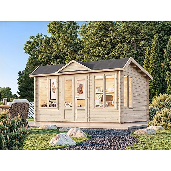 Palmako Gartenhaus Claudia Pent 400 x 300 cm Lackiert Grau-Anthrazit FSC® günstig online kaufen