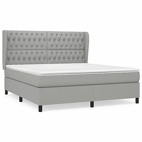 vidaXL Boxspringbett mit Matratze Hellgrau 180x200 cm Stoff1379451 günstig online kaufen