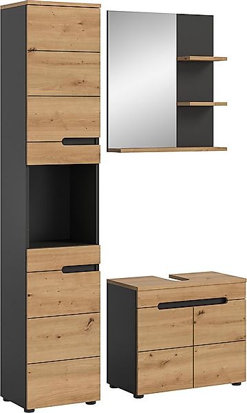 welltime Badmöbel-Set REHAT, 3-teilig, Breite 116 cm, mit grifflosen Fronte günstig online kaufen