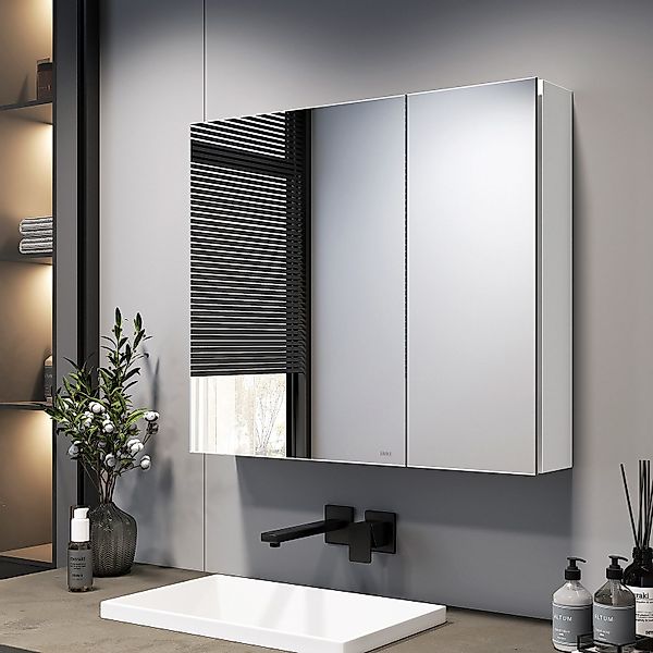 EMKE Spiegelschrank 75×65 /85×65cm 2-türig Badspiegelschrank günstig online kaufen