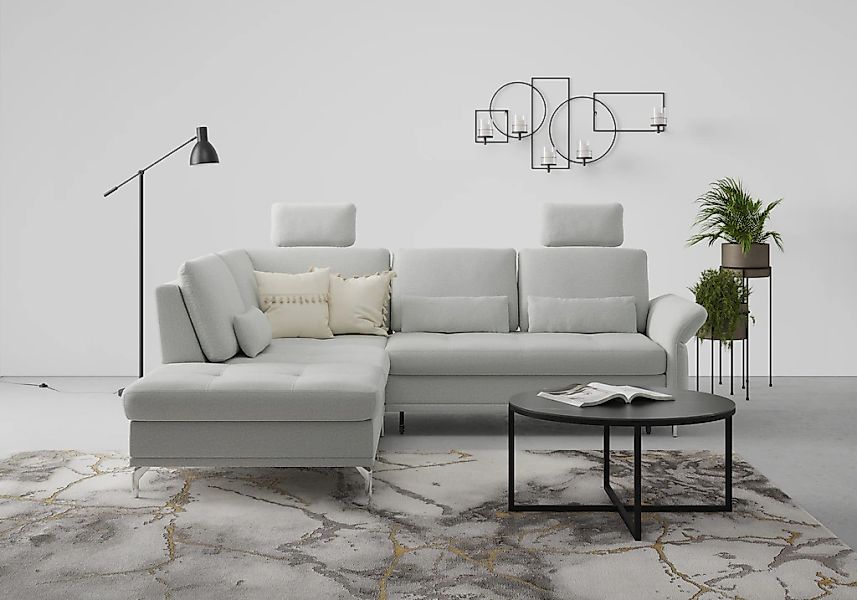 Home affaire Ecksofa "Palm Beach L-Form" Federkern, mit Sitztiefenverstellu günstig online kaufen