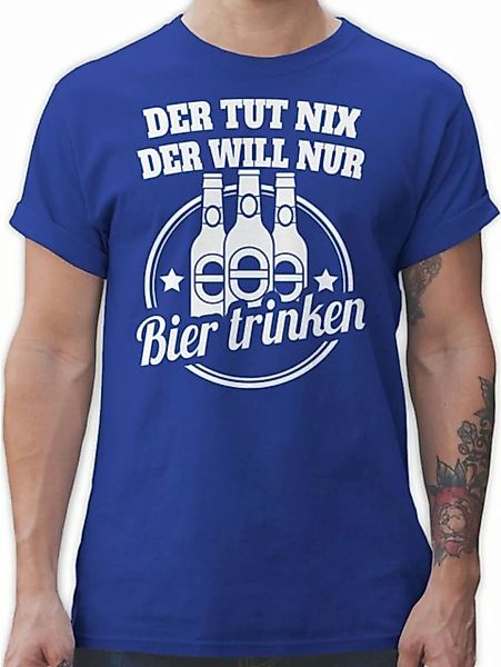 Shirtracer T-Shirt Der tut nix der will nur Bier trinken Sprüche Statement günstig online kaufen