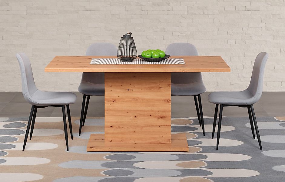 Home affaire Esstisch "Ambres" Säulen-Esstisch - (B/T/H) 160/80/76 cm günstig online kaufen