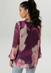 Aniston SELECTED Chiffonbluse mit modernen, fantasievollen Batik-Blütendruc günstig online kaufen