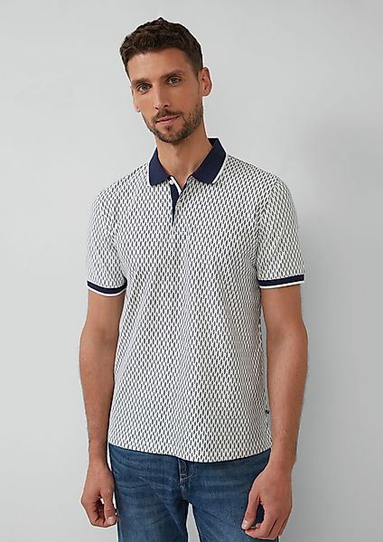 s.Oliver Kurzarmshirt Piqué-Poloshirt mit Print und günstig online kaufen