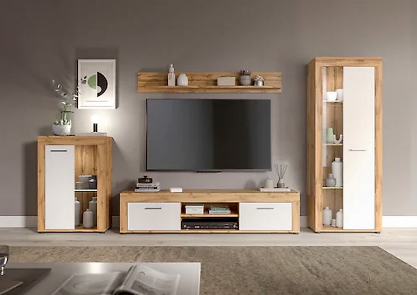 INOSIGN Wohnwand »Aosta, 4-tlg., best. aus: Vitrine, Lowboard, Wandboard & günstig online kaufen