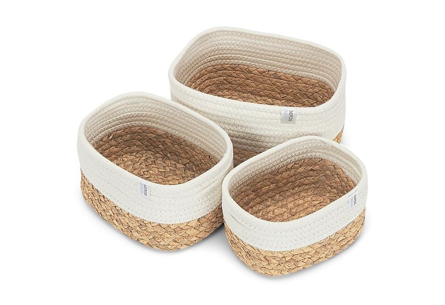 NORDIS DESIGN Aufbewahrungskorb Set "Alea" aus natürlicher Baumwolle und Wa günstig online kaufen