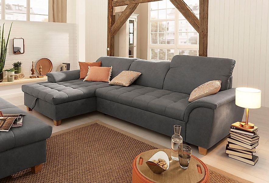 Home affaire Ecksofa "Lyla fester Sitzkomfort, bequeme Armlehnen, Breite 27 günstig online kaufen