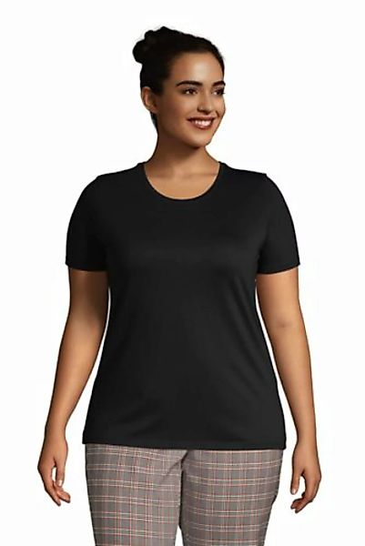 Supima Kurzarm-Shirt mit rundem Ausschnitt in großen Größen, Damen, Größe: günstig online kaufen