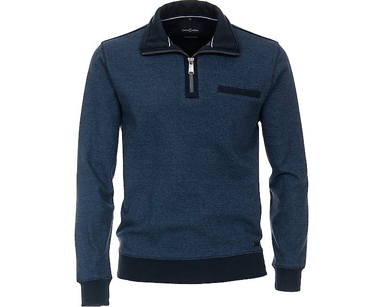 CASAMODA Sweater CasaModa Troyer-Sweatshirt blau melange große Größen günstig online kaufen