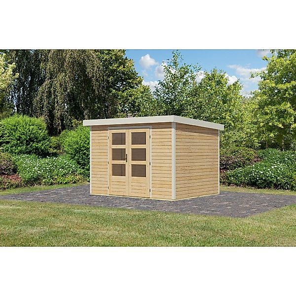 Karibu Gartenhaus Diego 4 A Naturbelassen/Weiß 209 x 298 x 213 cm günstig online kaufen
