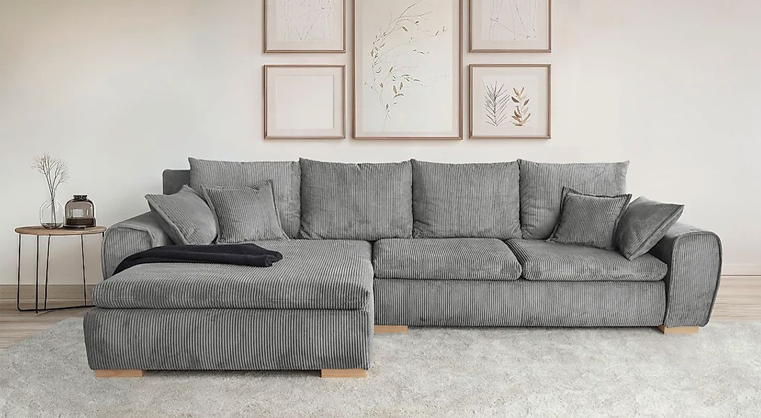 Home affaire Ecksofa "Katja L-Form, B: 325 cm" mit Bettfunktion, Bettkasten günstig online kaufen