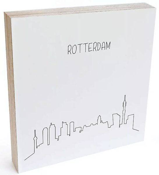 Wall-Art Holzbild »Tischdeko Skyline Rotterdam«, (1 St.) günstig online kaufen