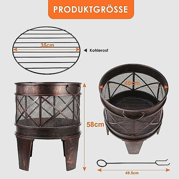 TLGREEN Feuerschale 58 x 42 cm, günstig online kaufen