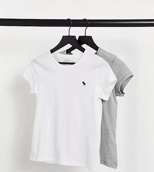 Abercrombie & Fitch – 2er-Pack T-Shirts mit Logo & Rundhalsausschnitt in ve günstig online kaufen