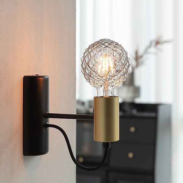 Lucande LED-Globelampe G95, E27 3,8W, 1800K, Struktur, rauch günstig online kaufen