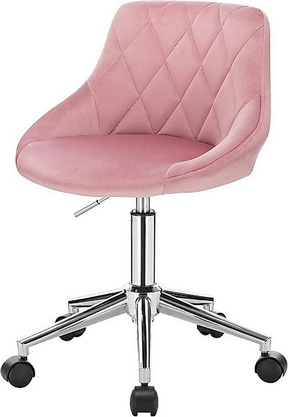 EUGAD Schreibtischstuhl (1 St), Bürohocker mit Rollen, Samt, höhenverstellb günstig online kaufen