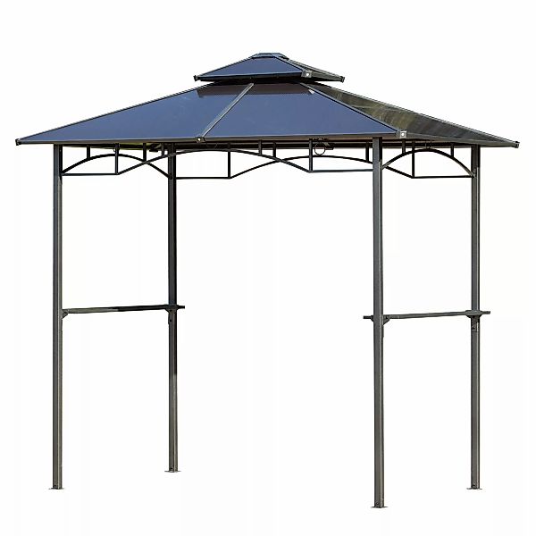 Outsunny Gartenpavillon 2,4 x 1,5 m - Grillabdeckung - Steakhouse 2 Seiteng günstig online kaufen
