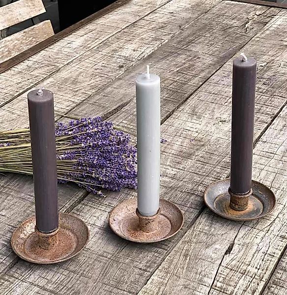 Kerzenhalter Vintage-Stil Zink Rostig 3 Stück Kerzenständer Set Metall 9 cm günstig online kaufen