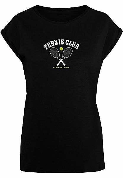 Merchcode T-Shirt Merchcode Damen Ladies Tennis Club Extended Shoulder Tee günstig online kaufen