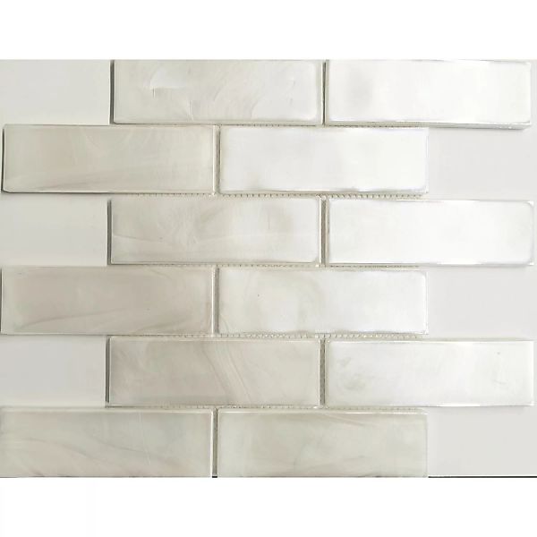 Mosaikmatte Cadiz Brick Keramik Weiß 30 cm x 30 cm günstig online kaufen