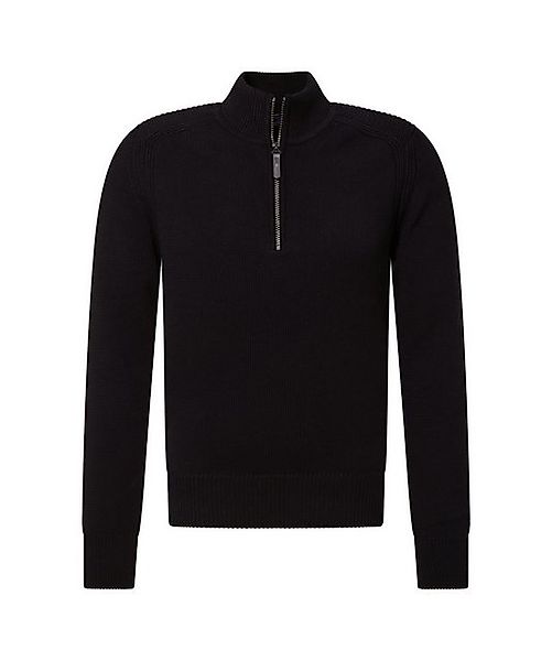 Pierre Cardin Strickpullover Pierre Cardin Pullover Troyer zip - dunkelblau günstig online kaufen