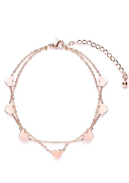 Hey Happiness Charm-Armband Layer Herzen Anhänger günstig online kaufen