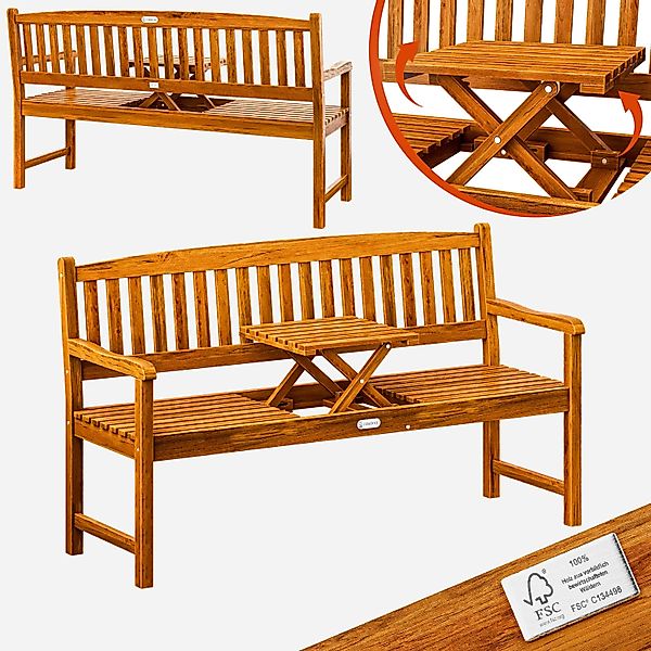 Casaria Bank Picknick, Wetterfest Holz FSC® günstig online kaufen