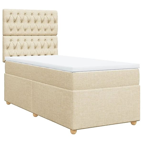 vidaXL Boxspringbett mit Matratze Creme 90x200 cm Stoff 3291175 günstig online kaufen