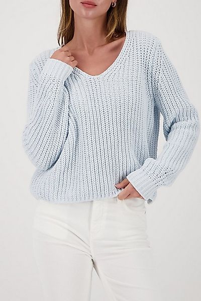 Monari Strickpullover Pullover Chenille V Regular fit mit V-Ausschnitt günstig online kaufen