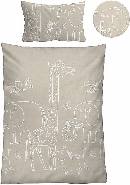 Biberna Kinderbettwäsche »0840520«, kuschelig warm, samtweich, Melange, 100 günstig online kaufen