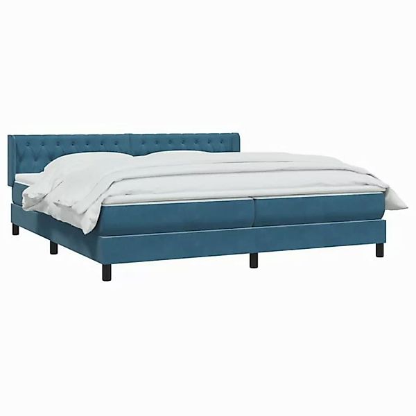 vidaXL Bett Boxspringbett mit Matratze Dunkelblau 180x220 cm Samt günstig online kaufen