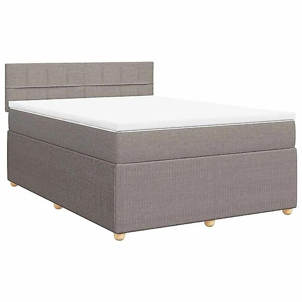 vidaXL Boxspringbett mit Matratze Taupe 140x190 cm Stoff 3289755 günstig online kaufen