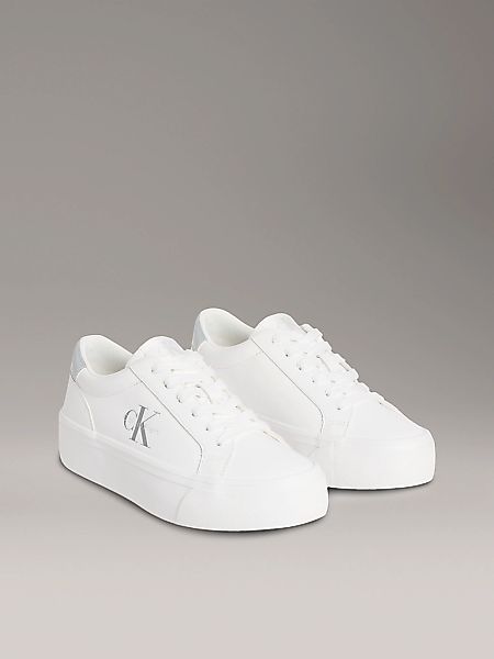 Calvin Klein Jeans Plateausneaker "VULC FLATF LTH SILVER LOGO TAG", Halbsch günstig online kaufen