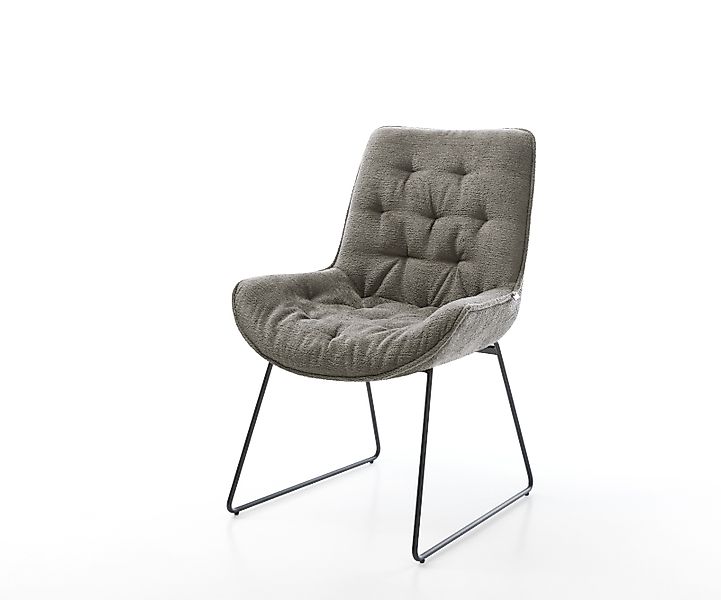 Esszimmerstuhl Taimi-Flex Bouclé Soft Schlamm Kufengestell Schwarz günstig online kaufen