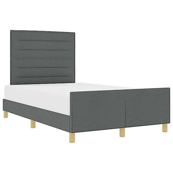 vidaXL Bett Bettgestell in Dunkelgrau, 160x200 cm, Stoff (1-tlg) günstig online kaufen