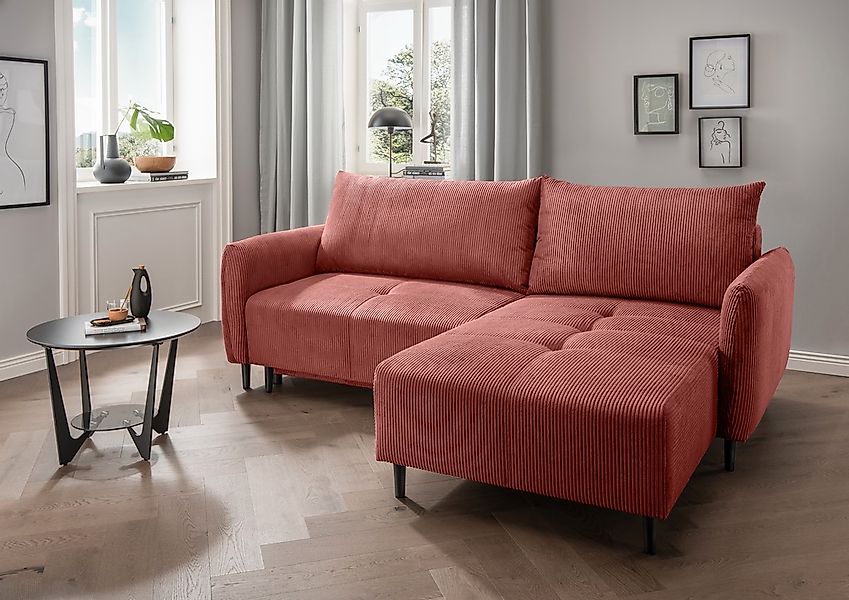 INOSIGN Ecksofa "Mara, L-Form, aktueller Cord Bezug und tolle Farben, schma günstig online kaufen